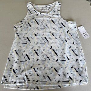 Xersion Womens Quick-Dri Tank Top White Geo Print M